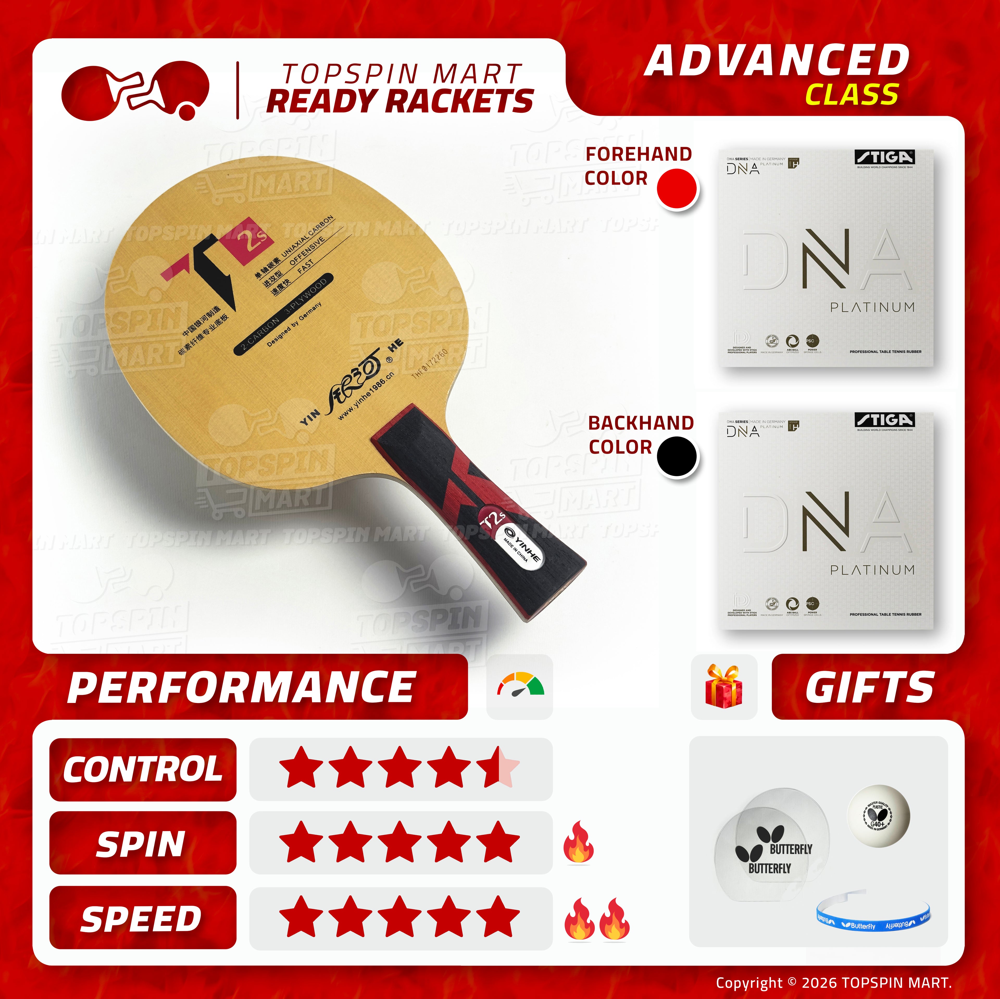Ready Racket — Yinhe T2s + Stiga DNA Platinum H
