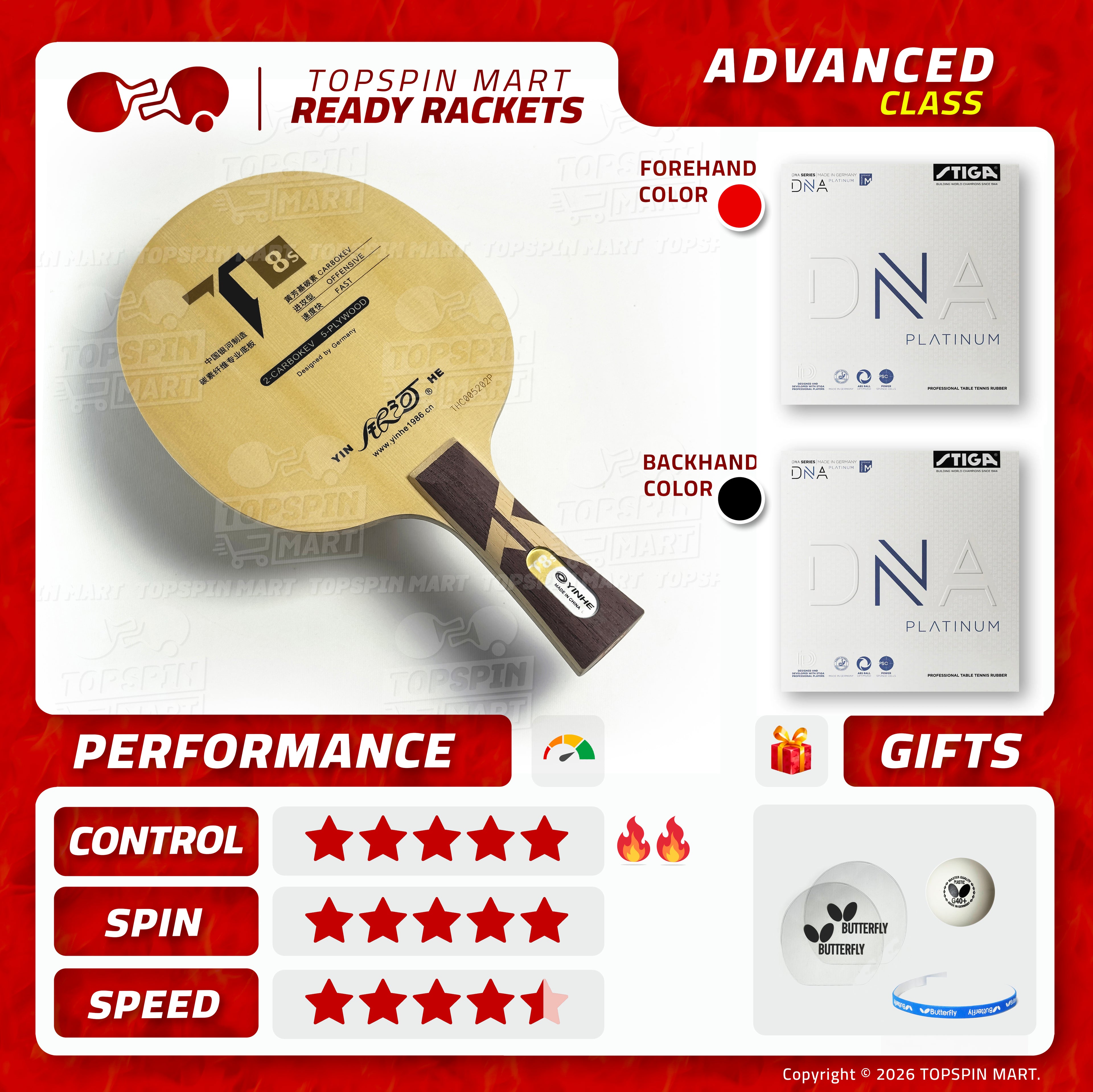 Ready Racket — Yinhe T8s + Stiga DNA Platinum M