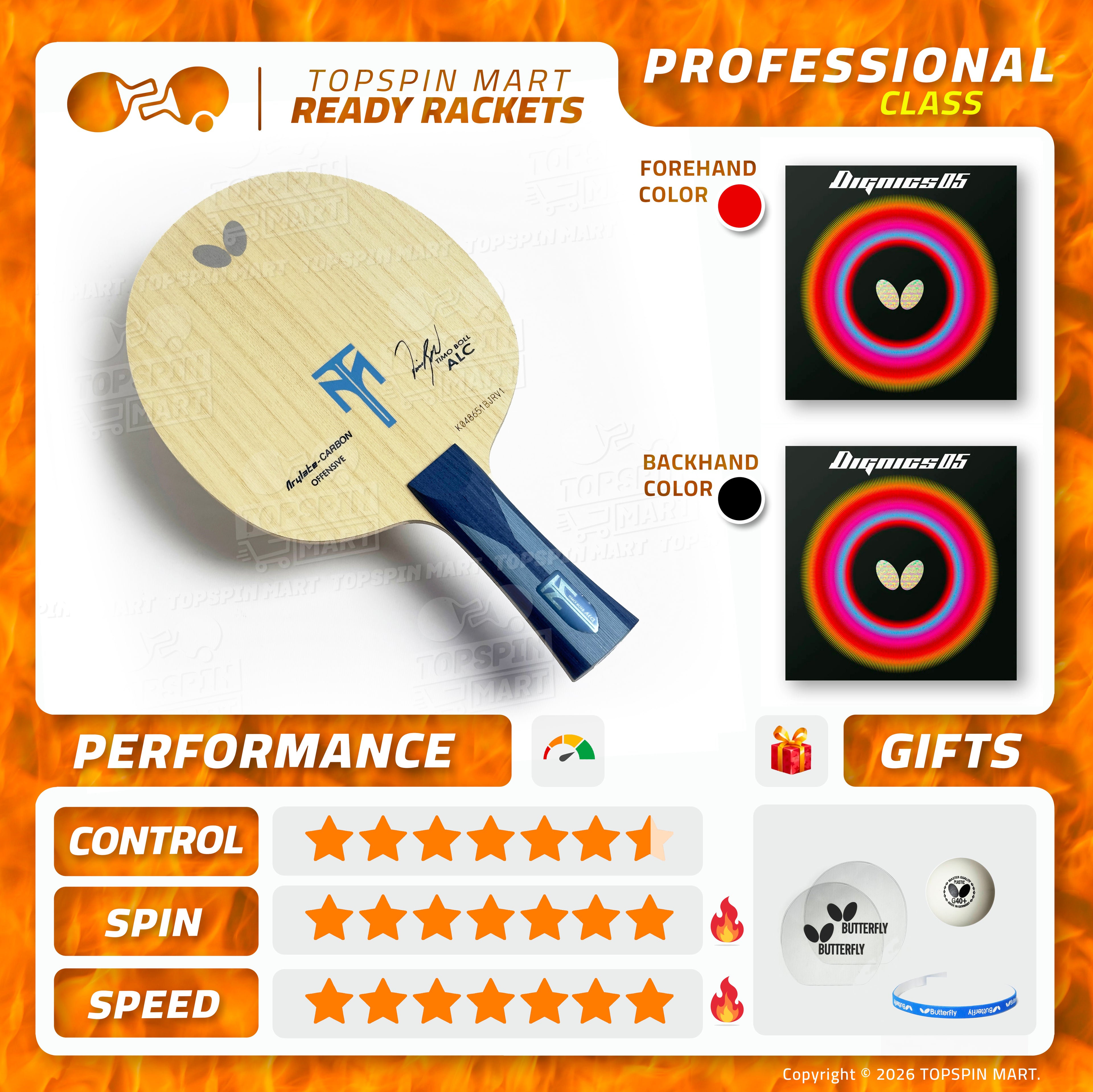 Ready Racket — Butterfly Timo Boll ALC + Dignics 05