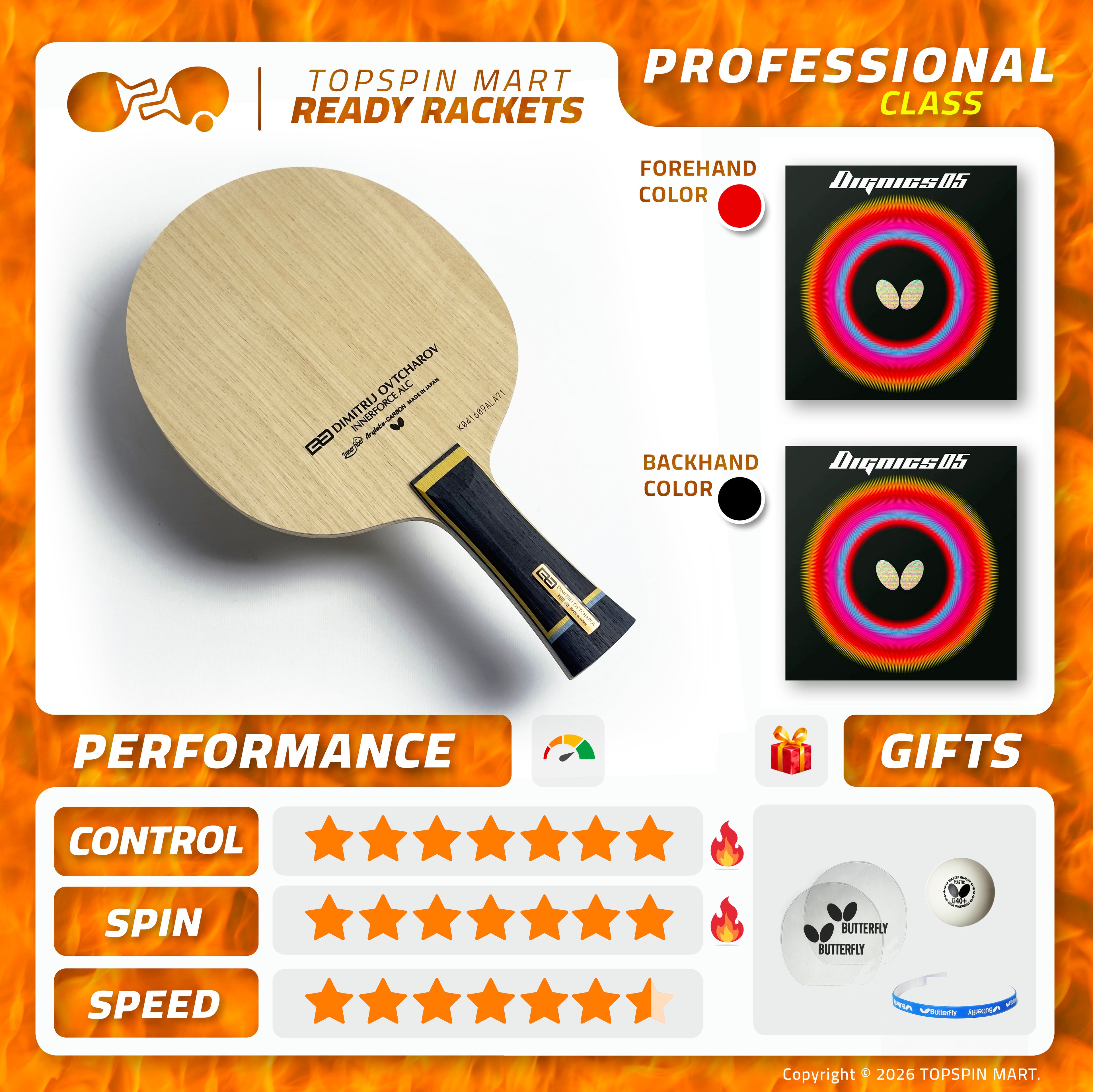 Ready Racket — Butterfly Ovtcharov Innerforce ALC + Dignics 05