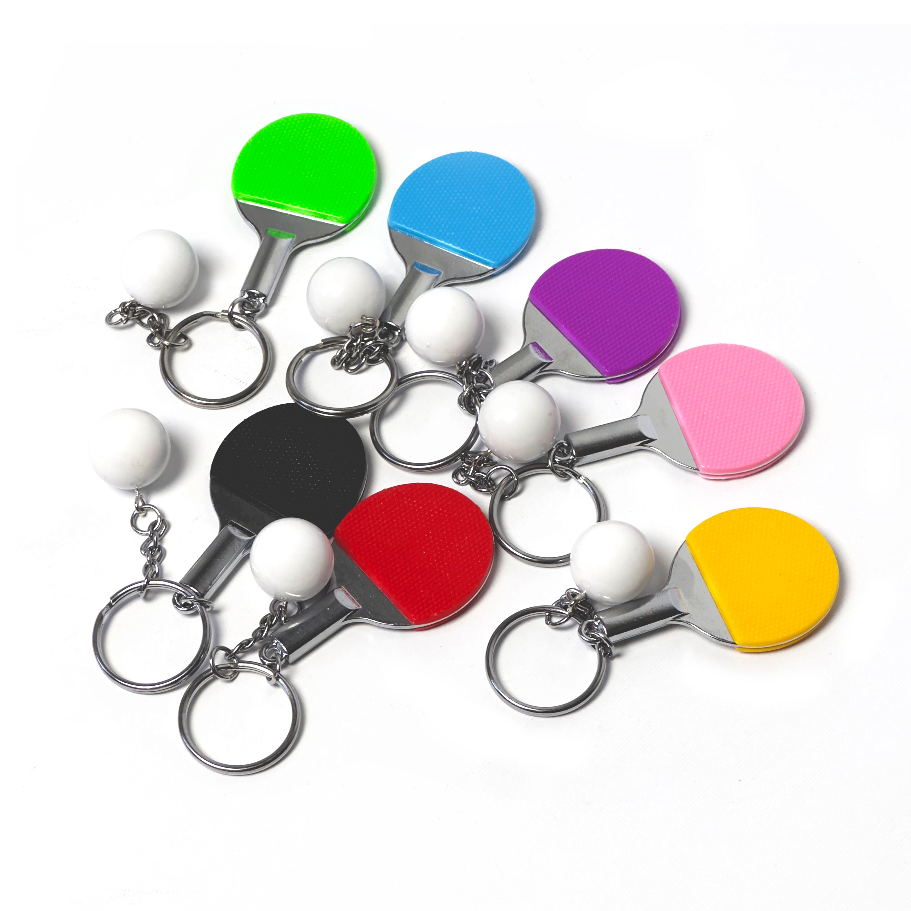 [Topspin] Mini Ping Pong Racket Keychain – Colorful Edition